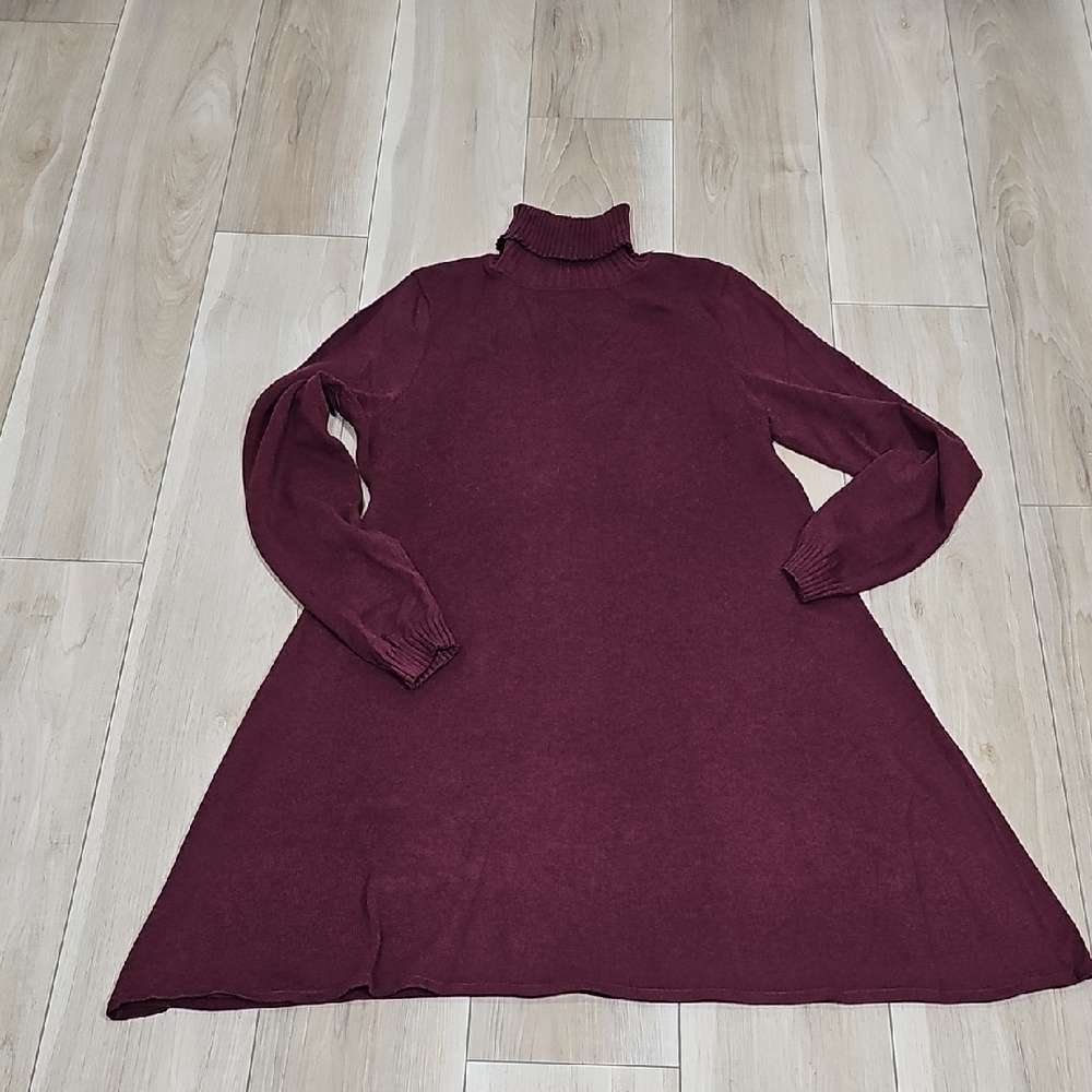 Max Studio Deep Red Turtleneck Sweater